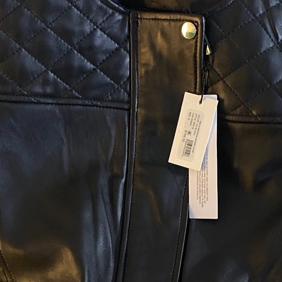 MILLY BLK LEATHER CROP JACKET/MEDIUM - Picture 3 of 3